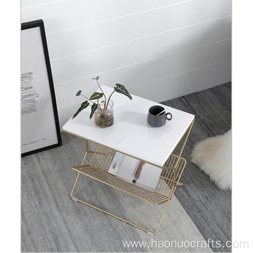 Nordic modern minimalist bedroom wrought iron bedside table